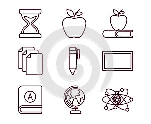 Isolated school icon set vector design