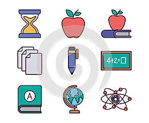 Isolated school icon set vector design