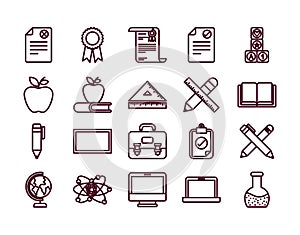 Isolated school icon set vector design