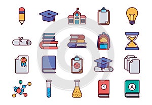 Isolated school icon set vector design