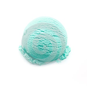 Isolated scoop of turquoise ice cream