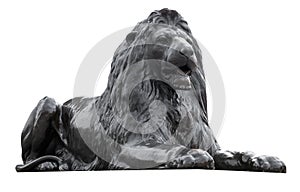 Isolated sculpture of a Trafalgar Square lion photo