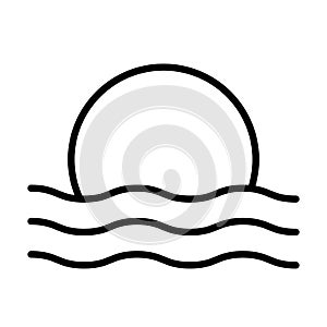 Isolated sea and sun silhouette style icon vector design