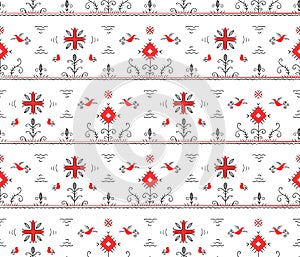 Isolated seamless vector pattern. Stylized Russian folklore.