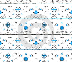 Isolated seamless vector pattern. Stylized Russian folklore.