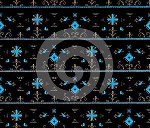 Isolated seamless vector pattern. Stylized Russian folklore.