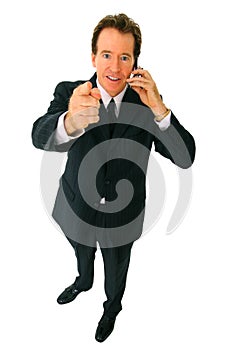 Isolated Senior Businessman Talking On The Phone