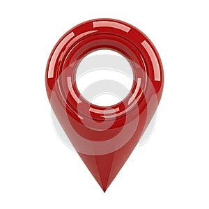 Red location pin icon on transparent background AI Generated