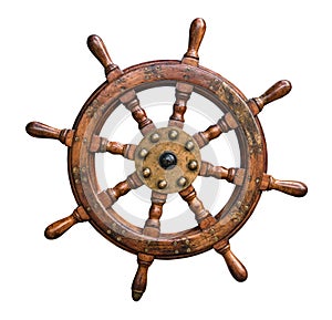 Isolated Ships Wheel