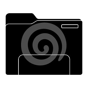 Isolated silhouette of folder Office supply icon Vector