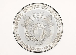 Isolated silver coin