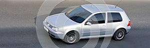 Isolated silver coupe car photo