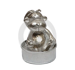 Isolated silver monkey candle