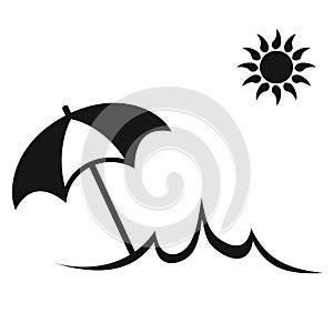 Simple Sun Summer Umbrella Beach icon