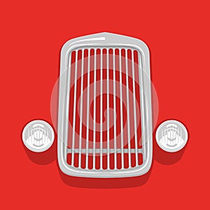 Isolated simple vintage car grill iconic icon