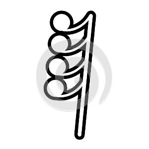 Isolated sixty-fourth rest note. Musical note