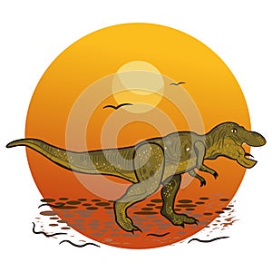 Isolated sketch of a tyranosaurus rex Vector