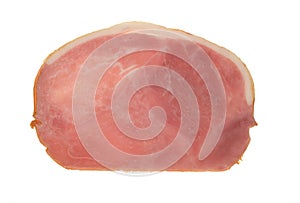 Isolated slice of ham