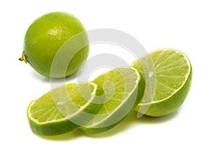 Isolated sliced lime