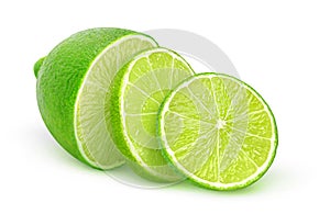 Isolated sliced lime photo