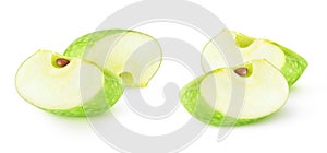 Isolated slices of green apple photo