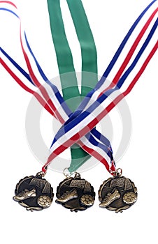 Isolated soccer medals
