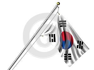 Isolated South Korean Flag