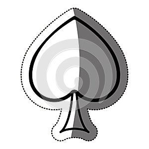 Isolated spade of card game design