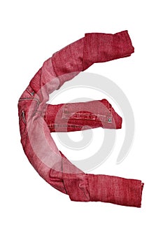 The isolated special signs and symbols lined with jeans of different colors photo