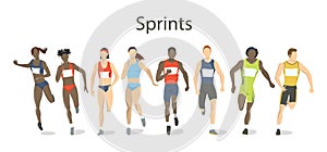 Isolated sprinters set.