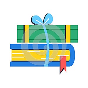Isolated stack of books icon School supply flat design Vector
