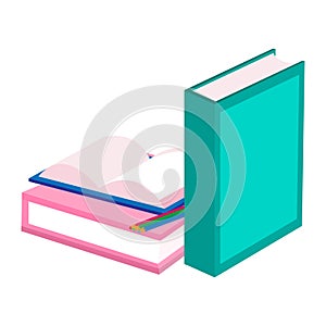 Isolated stack of books icon School supply flat design Vector