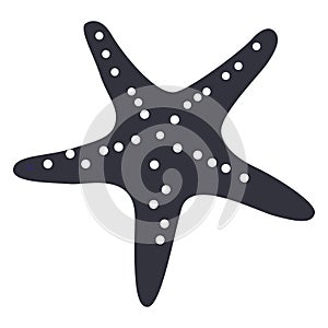 Isolated starfish silhouette