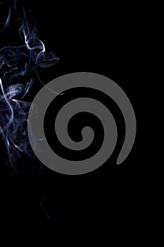 Isolated steam. Blur steam mist cloud, abstract fog or white smoke isolated on black background. Abstract of steam with