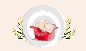 Isolated steamed cake or fa gao on white background