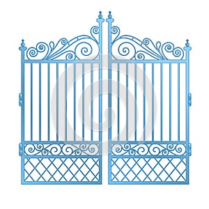 Isolated steel decorated baroque gate vector