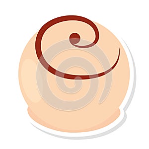 Isolated sticker of a chocolate candy icon Vector