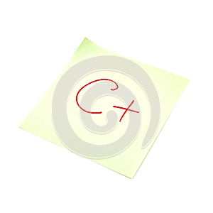 Isolated sticker with the image of the letter c on a white background