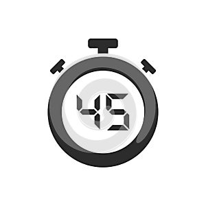 Isolated stopwatch icon with forty five seconds