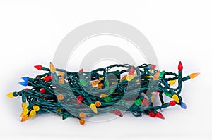 Isolated Strand of Christmas Lights