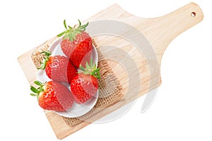 Isolated of strawberries