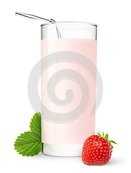 Isolated strawberry milkshake