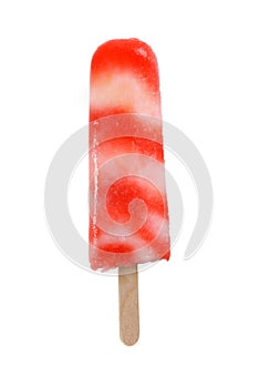 Isolated strawberry and vanilla popsicle