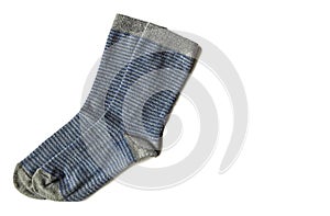 Isolated striped pattern texture socks on white background with space for text