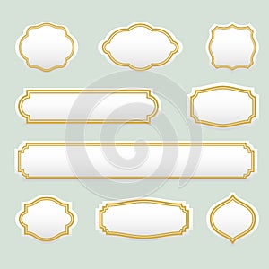 Isolated stylized frames vector logo set. Vintage borders logotypes collection.