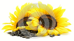 Isolated sunflower seeds on white background for clear visibility and search engine optimization