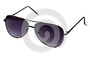 Isolated sunglasses black aviator classec glasses
