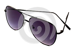 Isolated sunglasses black metall aviator glasses