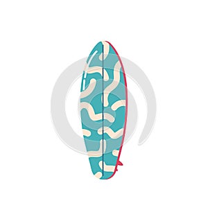 Isolated Surfboard with Abstract Pattern. Surf Desk Design, Surfing Board, Shortboard or Longboard on White Background photo