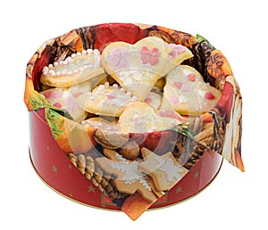 Isolated Sweet Christmas Cookies in heart shape